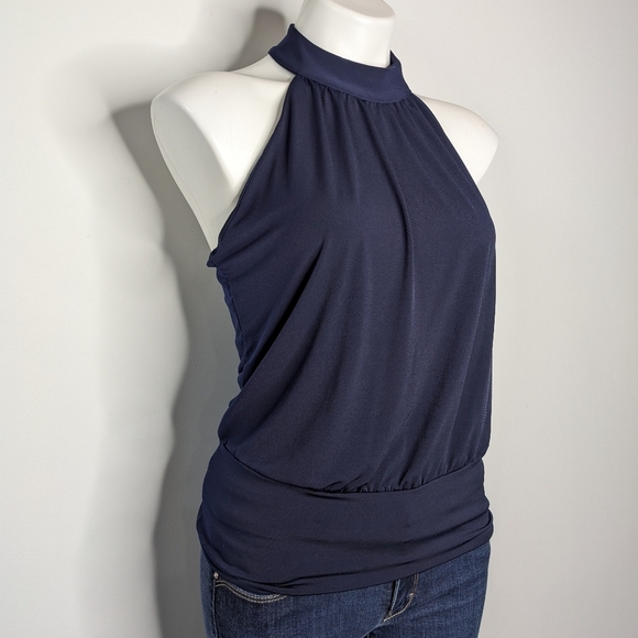 Boston Proper Blue Sleeveless Halter Tank Top XS - Picture 3 of 7